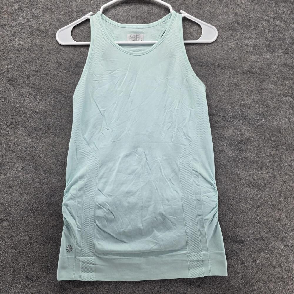 Athleta Tank Womens M Green High Neck Sleeveless Breathable Moisture Wicking